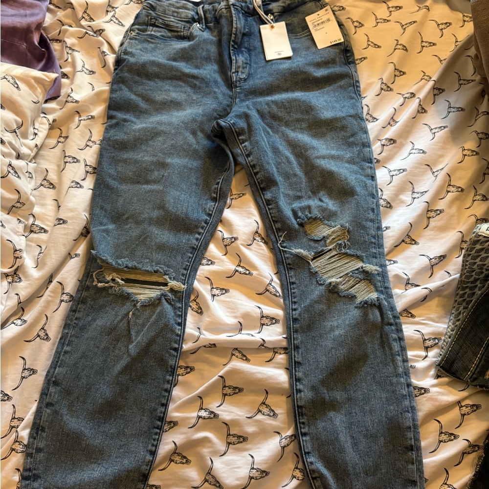 Good American Blue Distressed Skinny Jeans